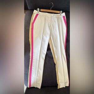 G/FORE Cream Trousers with Pink Accents